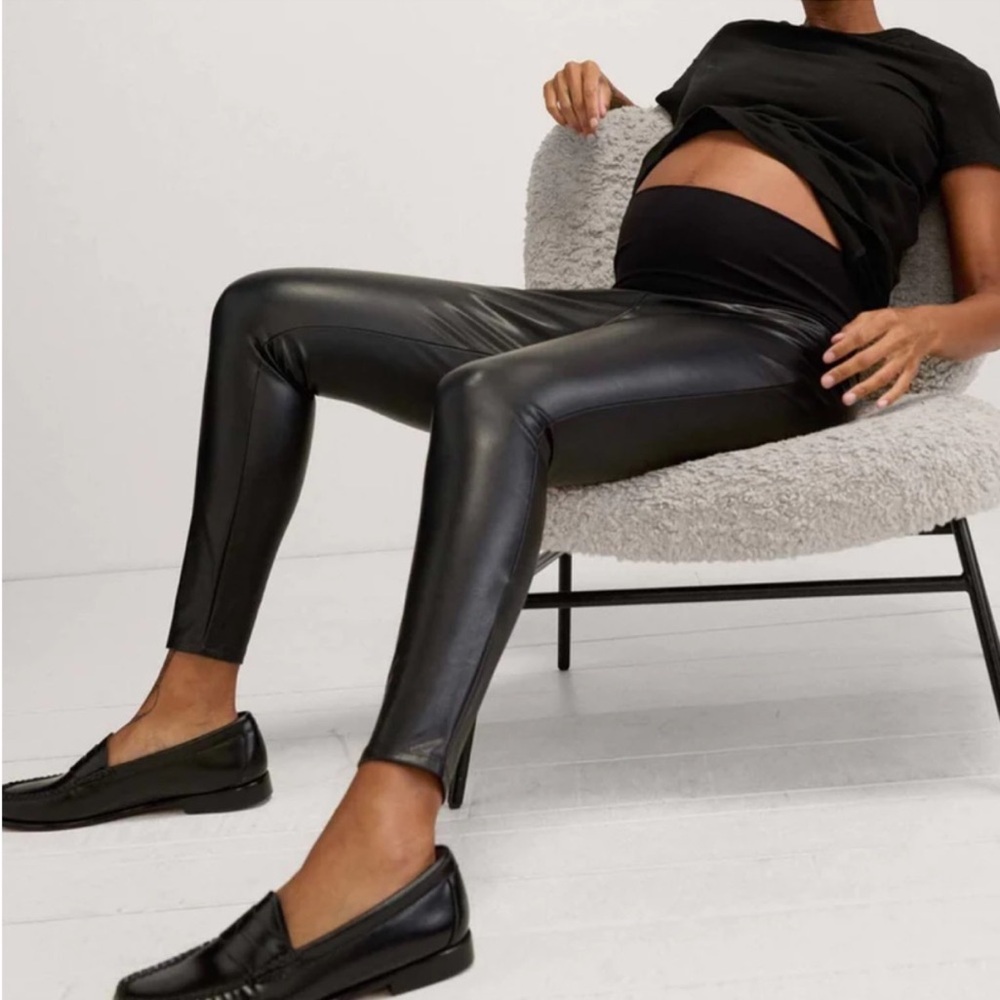 Hatch Vegan Leather Maternity Leggings